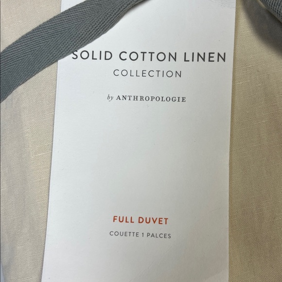Anthropologie Relaxed Linen-Cotton Duvet Cover Ivory Full - Picture 6 of 6
